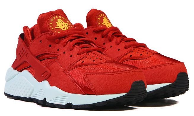 red huaraches with white sole