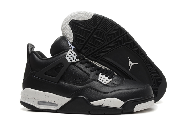 Nike Air Jordan 4 Retro черные с белым кожа (40-45)