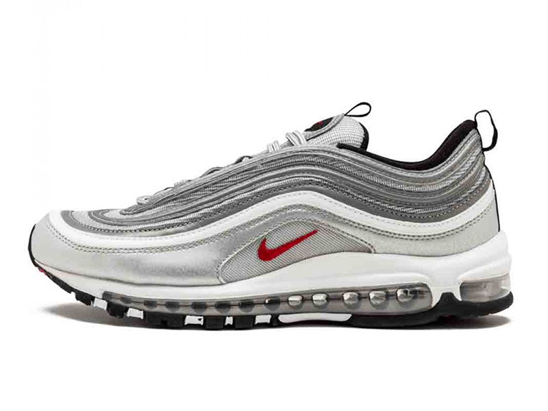 silver and white air max