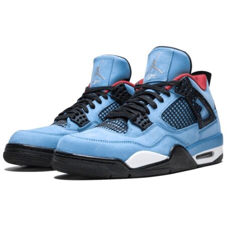 Nike Air Jordan 4 Retro 'Cactus Jack' светло-синие нубук мужские (40-44)